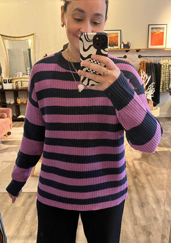 Multi Stripe Waffle Sweater